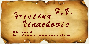 Hristina Vidačković vizit kartica